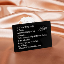 Load image into Gallery viewer, Boss Christmas Gifts Thank You Boss Metal Wallet Insert Card for Men Women Mentor Leader Boss Lady Male Bosses Day Gifts Coworker Leaving for Supervisor Manager Colleague Retirement Birthday Gift