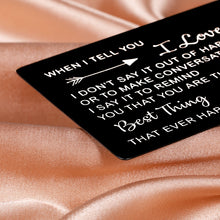Load image into Gallery viewer, Gifts for Boyfriend Husband Anniversary Wallet Insert Card for Couples Men Valentines Wedding Christmas Gifts for Groom Fiance Hubby from Wife Girlfriend Bride Romantic Engagement I Love You Birthday