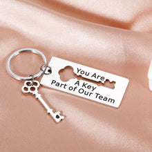 Load image into Gallery viewer, Thank You Gifts for Coworkers Team Gifts for Employee Appreciation Manger Boss Farewell Leaving Going Away Birthday Gifts Keychain for Staff Coach You Are A Key Part of Our Team for Teacher Retirement