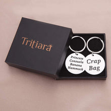 Load image into Gallery viewer, Tritiara Friends TV Show Quote Merchandise Keychain-Consuela Banana Hammock & Crap Bag -Couples Funny Friends Gift For Boyfriend Girlfriend- Central Perk - His and Her Anniversary Present 2pcs
