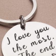 Load image into Gallery viewer, Tritiara Couple Key Chain Gifts for Him Her-Husband for Girlfriend Boyfriend Wife Keychain Gifts for Anniversary Birthday Wedding Gifts from Wifey Hubby Valentine Day Gifts-I Love You Most The End I Win