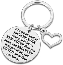 Load image into Gallery viewer, Tritiara Chrismas Stocking Stuff Gift Keychain Always Remember You are Braver Inspirational for Women Men Teen Girls Boys Birthday Gifts for Son Daughter Him Her Family Best Friend