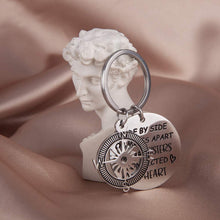 Load image into Gallery viewer, Tritiara Sister Gift from Sister - Side by Side or Miles Apart Sisters are Always Close at Heart Sister Keychain Birthday Wedding Christmas Keychain for Best Friend BFF Keyring