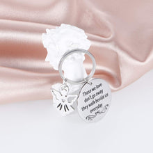 Load image into Gallery viewer, Mom Dad Memorial Keychain Gift- Loss of Father Mother Jewelry-Those We Love Don't Go Away They Walk Beside Us Everyday Sympathy Angel Keyring Remembrance Gandpa Loved One