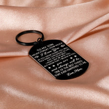 Load image into Gallery viewer, Christmas Gifts for Son Boy from Mom Inspirational Graduation Gifts for Him Teen Boys I Love You Son Keychain for Men Son in Law Stepson Valentines 16th 18th Birthday Coming of Age Back to School Gift