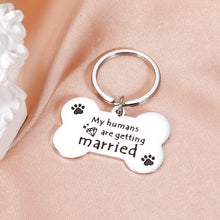 Load image into Gallery viewer, My Humans are Getting Married Personalized Dog Tags Engraved for Wedding Pets Cat Engagement Announcement Gifts for Dog Lover Pet Owner Couple Bridal Shower Pet Accessories for Bride to be Dog Dad Mom