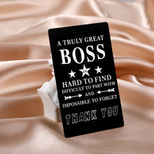 Load image into Gallery viewer, Boss Christmas Gifts for Men Wallet Insert Card for Male Boss Lady Leader Thank You Appreciation Gifts Mentor Supervisor Bosses Day Gifts Retirement Farewell for Manager Coworker Leaving Birthday Gift