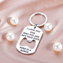 Load image into Gallery viewer, Funny Keychain for Boyfriend Valentines Day Anniversary Gifts for Husband From Girlfriend Wife Her Wedding Birthday Christmas Gag Gifts for Men Hubby Couples Naughty Gifts for Him Fiance Groom