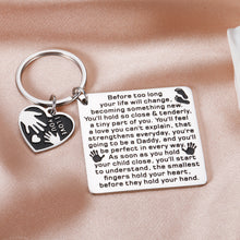 Load image into Gallery viewer, New Dad Christmas Gifts Keychain for Daddy First Fathers Day Giftss for New Father Pregnancy Baby Announcement for Dad to be First Time Dads Husband from New Mommy Parents Gifts for New Daddy Birthday