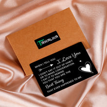 Load image into Gallery viewer, Gifts for Boyfriend Husband Anniversary Wallet Insert Card for Couples Men Valentines Wedding Christmas Gifts for Groom Fiance Hubby from Wife Girlfriend Bride Romantic Engagement I Love You Birthday