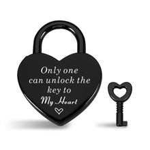 Load image into Gallery viewer, Love Lock Gifts for Him Boyfriend Engraved Heart Padlock with Key for Valentines Anniversary Heart Shaped Lock Keepsake for Husband Fiance from Her Wife Girlfriend Couple Birthday Engagement Wedding