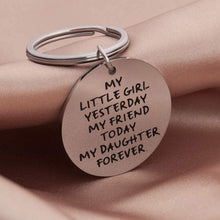 Load image into Gallery viewer, Tritiara Mothers Day Daughter Gift Keychain For Women From Dad Mom In Law -Inspirational Graduation Gifts -Birthday Wedding -My Little Girl Yesterday My Friend Today My Daughter Forever