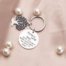 Load image into Gallery viewer, Tritiara Dad Chrismas Gifts Keychain from Son Fathers Day Gifts for Daddy Papa Thank You Gifts Fathers and Son -Never Truly Part Dad Son Birthday Gifts for Men Dad Grandfather Birthday Christmas