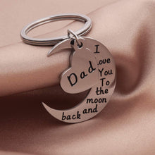 Load image into Gallery viewer, Tritiara Fathers Day Dad Gifts Keychain from Daughter Son Kids for Daddy Papa Stepfather Daddy Wedding Gifts Father in Law Bride Groom -I Love to The Moon and Back,Dad -Birthday Husband Keychain
