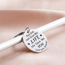 Load image into Gallery viewer, Tritiara Stepdad Gifts Keychain from Daughter Son Fathers Day Gifts Father in Law You Did not Give Me Life Give Me You Gifts for Birthday dad Gift Step Mother in Law Son Keychain