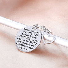 Load image into Gallery viewer, Tritiara Chrismas Stocking Stuff Gift Keychain Always Remember You are Braver Inspirational for Women Men Teen Girls Boys Birthday Gifts for Son Daughter Him Her Family Best Friend