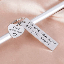 Load image into Gallery viewer, Tritiara Retirement Gifts for Boss Coworkers Men Women Nurse Keychain -Thank You Appreciation Funny Gift Mens Keyring Supervisor Boss Colleagues Birthday Wedding- No One Can Ever Fill Your Shoes
