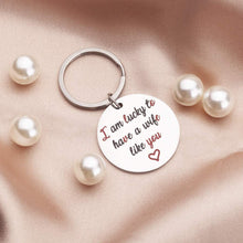 Load image into Gallery viewer, Tritiara Birthday Mother DAY Gifts for Women Her Wife GirlfriendFiance Gift From Husband Boyfriend Keychain -Couple Keychain Anniversary Wedding Valentine Day-Lucky Have A Wife Like You