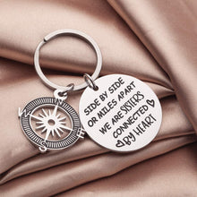 Load image into Gallery viewer, Tritiara Sister Gift from Sister - Side by Side or Miles Apart Sisters are Always Close at Heart Sister Keychain Birthday Wedding Christmas Keychain for Best Friend BFF Keyring
