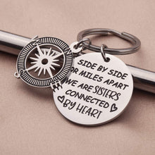 Load image into Gallery viewer, Tritiara Sister Gift from Sister - Side by Side or Miles Apart Sisters are Always Close at Heart Sister Keychain Birthday Wedding Christmas Keychain for Best Friend BFF Keyring