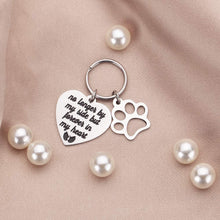 Load image into Gallery viewer, Tritiara Pet Memorial Gift Keychain for Dogs Cats Personalized -Loss of Pet Sympathy DIY Crafts Keepsake -No Longer by My Side Forever in My Heart Cat Remembrance Jewelry Keyrings