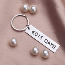 Load image into Gallery viewer, Tritiara 11 Year Wedding Aniversary 4,015 Days Gifts Keychain for Men Her Him Wife Husband Couples Keychain Keyring Charm Wifey Hubby Bride Stainless Steel Valentine Birthday Day