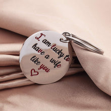 Load image into Gallery viewer, Tritiara Birthday Mother DAY Gifts for Women Her Wife GirlfriendFiance Gift From Husband Boyfriend Keychain -Couple Keychain Anniversary Wedding Valentine Day-Lucky Have A Wife Like You