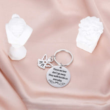 Load image into Gallery viewer, Mom Dad Memorial Keychain Gift- Loss of Father Mother Jewelry-Those We Love Don't Go Away They Walk Beside Us Everyday Sympathy Angel Keyring Remembrance Gandpa Loved One