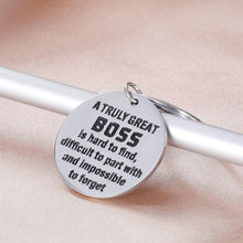 Load image into Gallery viewer, Tritiara Boss Birthday Gift Keychain for Supervisor Leader Thank You Gifts Mentor Retirement Leaving from Coworker Colleague Appreciation Farewell a Truly Great Boss is Hard to Find Christmas Key Ring