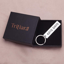 Load image into Gallery viewer, Tritiara 11 Year Wedding Aniversary 4,015 Days Gifts Keychain for Men Her Him Wife Husband Couples Keychain Keyring Charm Wifey Hubby Bride Stainless Steel Valentine Birthday Day