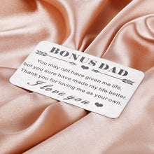 Load image into Gallery viewer, Dad Christmas Gifts from Daughter Bonus Dad Stepdad Wallet Card Insert Fathers Day Giftss from Son Kids Father Appreciation Gifts for Father in Law Daddy Husband Birthday Valentines for Men Dad Papa