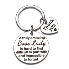 Load image into Gallery viewer, Boss Lady Gifts for Women Boss Day Appreciation Keychain for Girl Boss Female Farewell Gifts for Manager Supervisor Coworker Leaving Retirement Promotion Employee Appreciation Office Christmas Gifts