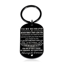 Load image into Gallery viewer, Valentines Day Gifts for Men Husband Romantic Anniversary Wedding Keychain for Hubby Boyfriend Groom from Wife Bride Soulmate to My Man I Love You Gifts for Engagement Fathers Day Birthday Christmas