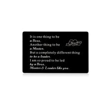 Load image into Gallery viewer, Boss Christmas Gifts Thank You Boss Metal Wallet Insert Card for Men Women Mentor Leader Boss Lady Male Bosses Day Gifts Coworker Leaving for Supervisor Manager Colleague Retirement Birthday Gift
