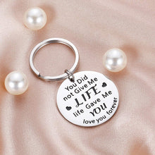 Load image into Gallery viewer, Tritiara Stepdad Gifts Keychain from Daughter Son Fathers Day Gifts Father in Law You Did not Give Me Life Give Me You Gifts for Birthday dad Gift Step Mother in Law Son Keychain