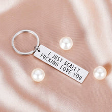 Load image into Gallery viewer, Tritiara Couple Key Chain Gifts for Him Her-Husband for Girlfriend Boyfriend Wife Keychain Gifts for Anniversary Birthday Wedding Gifts from Wifey Hubby Valentine Day Gifts-I Just Really Love You