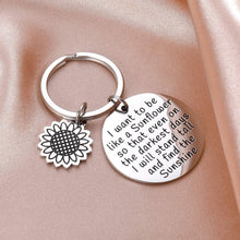 Load image into Gallery viewer, Tritiara Inspirational Sunflower Gift For Women Keychain forTeen Girls DaughterHer Family Best Friend I Want to be Like a Sunflower Spiritual Keyring Graduation Wedding