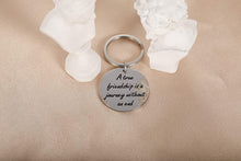 Load image into Gallery viewer, Tritiara Inspirational Gift Keychain for Women Personalized Best Friend Men Sister A True Friendship is A Journey Without an End Birthday Christmas Wedding Jewelry