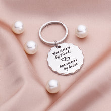 Load image into Gallery viewer, Best Friend Gifts Sister Keychain for Women Girls BFF Gift Not Sisters by Blood But Sisters by Heart Friendship Birthday Graduation Wedding Key Ring Pendant Charm