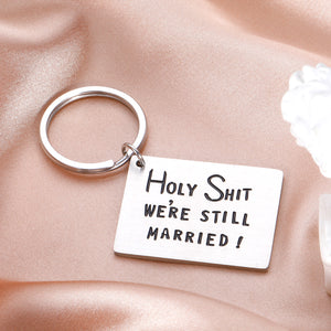 Anniversary Gifts Keychain for Him Husband Wife Valentines Day Wedding Christmas Birthday Gifts 5th 10th Anniversary Keychain for Couples Her Women Funny Gag Gifts for Him Men Hubby Wifey