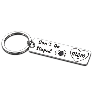 Funny Gifts for Son Daughter from Mom Don’t Do Stupid Poop Keychain for Teen Boy Girl Sarcasm Birthday Graduation Christmas Gifts for Teenager Humor Gag Valentine New Drive Gifts for Him Her Women Men