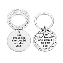 Load image into Gallery viewer, Inspirational Graduation Gift Keychain for Women Her Teen Girls Class 2021 Nurse She Believed She Could so She Did Graduation Birthday Present Keyring
