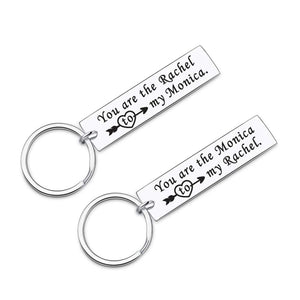 2Pcs Friends TV Show Merchandise Keychain Best Friend Gifts For Women - You are the Rachel to My Monica Birthday Wedding Chrismas Jewelry Keyring