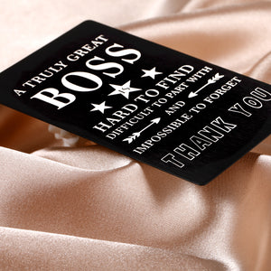 Boss Christmas Gifts for Men Wallet Insert Card for Male Boss Lady Leader Thank You Appreciation Gifts Mentor Supervisor Bosses Day Gifts Retirement Farewell for Manager Coworker Leaving Birthday Gift