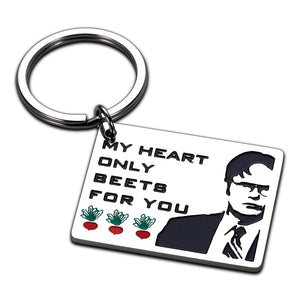 Funny Gifts for Boyfriend Girlfriend Valentines Day Gifts for Him Her The Office Merchandise Fans Keychain for Men Women Wife Husband Anniversary Wedding Keyring for Fiance Groom Couple Birthday Gifts