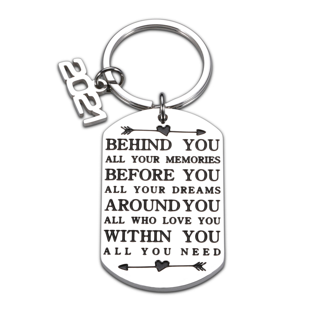 2021 Christmas Graduation Gifts for Her Him College High School Inspirational Keychain for Women Men Senior Master Nurse Uplifting Keyring for Grads Son Daughter Teen Boy Graduation Coming of Age