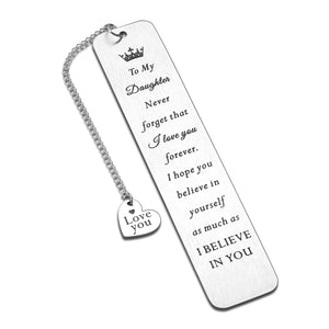 Daughter Birthday Christmas Gifts from Mom Mother Inspirational Bookmark Gifts for Women Teenage Girls to My Daughter Sweet 16 18 Graduation Wedding Anniversary Valentine Back to School Teen Girl Gift