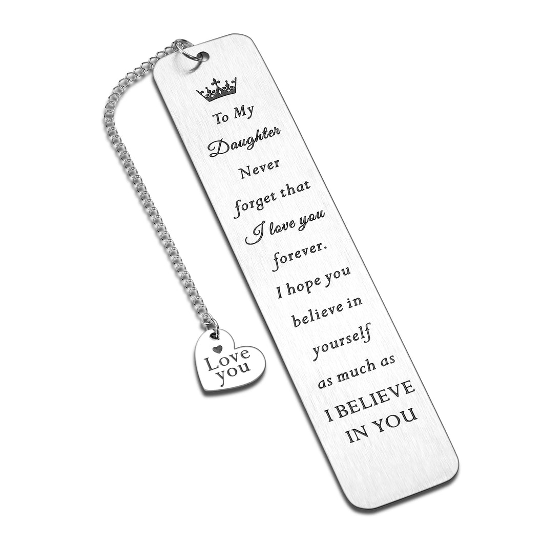 Daughter Birthday Christmas Gifts from Mom Mother Inspirational Bookmark Gifts for Women Teenage Girls to My Daughter Sweet 16 18 Graduation Wedding Anniversary Valentine Back to School Teen Girl Gift