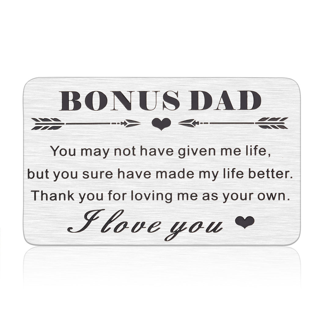 Dad Christmas Gifts from Daughter Bonus Dad Stepdad Wallet Card Insert Fathers Day Giftss from Son Kids Father Appreciation Gifts for Father in Law Daddy Husband Birthday Valentines for Men Dad Papa