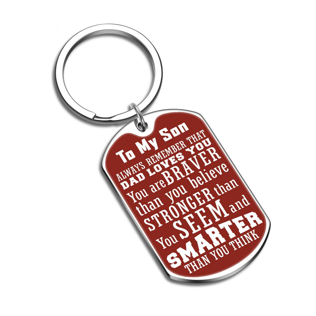 Son Valentines Day Gifts From Mom Dad 2021 Inspirational Graduation Keychain Gift to My Son From Daddy Valentines Day Gifts for Kids Birthday Christmas Key Rings for Him Boys Back to School Presents